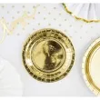 talerzyki papierowe metalic zloty partydeco 18 cm 6 szt