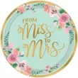 talerzyki papierowe mint to be from miss to mrs amscan 26 7 cm