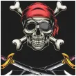 talerzyki papierowe piraci czaszka i szable czarny congee 18 cm 6 szt