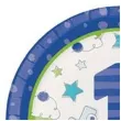 talerzyki papierowe roczek doodle niebieskie godan 8 szt 22 cm