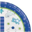 talerzyki papierowe roczek doodle niebieskie godan 8 szt 22 cm