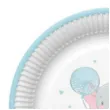 talerzyki papierowe slonik z balonem blekitny maki 18 cm 8 szt