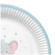 talerzyki papierowe slonik z balonem blekitny maki 18 cm 8 szt