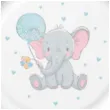 talerzyki papierowe slonik z balonem blekitny maki 18 cm 8 szt