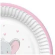 talerzyki papierowe slonik z balonem rozowy jasny maki 23 cm 8 szt