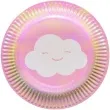 talerzyki papierowe tecza i chmurka amscan 18 cm 8 szt
