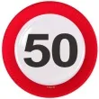 talerzyki papierowe urodziny 50 traffic birthday folat 23 cm 8 szt