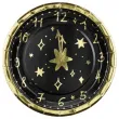 talerzyki papierowe zegar sylwestrowy zloto czarny partydeco 18 cm 6 szt