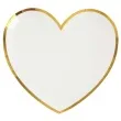 talerzyki serca pozlacane biale santex 23 cm 10 szt