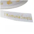 tasiemka satynowa komunia swieta golebica i winogron bialy deco mariage 50 mm 10 m