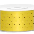 tasiemka satynowa kropki zolta partydeco 25 mm 25 m