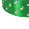 tasiemka satynowa swiateczna kroliczki zielona brewis 25 mm 22 m