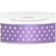 tasiemka satynowa w kropki lawendowa 12 mm 25 m