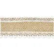 tasma dekoracyjna jutowa z koronka 2 brazowa partydeco 500 x 5 cm