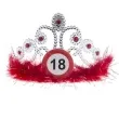tiara urodziny 18 traffic birthday srebrno czerwona