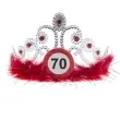 tiara urodziny 70 traffic birthday srebrno czerwona
