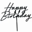 topper akrylowy happy birthday czarny partydeco 16 5 cm