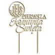 topper drewniany pierwsza komunia sw ihs kolko 13 x 18 cm