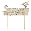 topper drewniany sakrament bierzmowania krzyz 17 x 18 cm