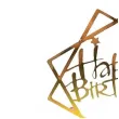 topper happy birthday geometria zloty jix 17 cm