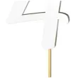 topper laminowany liczba 4 bialy 18 cm