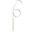 topper laminowany liczba 6 bialy 18 cm