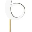 topper laminowany liczba 6 bialy 18 cm