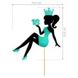 topper papierowy 18 urodziny hot laska czarny turkusowy brokat 14 x 19 cm