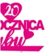 topper papierowy 20 rocznica slubu fuksja 15 5 x 17 5 cm