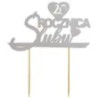 topper papierowy 20 rocznica slubu srebrny 15 5 x 17 5 cm