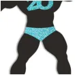 topper papierowy 20 urodziny hot man kulturysta czarny niebieski brokat 11 5 x 20 cm