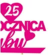 topper papierowy 25 rocznica slubu fuksja 15 5 x 17 5 cm