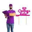 topper papierowy 35 rocznica slubu fuksja 15 5 x 17 5 cm