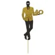 topper papierowy 40 urodziny hot man garnitur czarny zloty brokat 7 5 x 18 cm