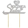 topper papierowy 45 rocznica slubu srebrny 15 5 x 17 5 cm