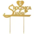 topper papierowy 5 rocznica slubu zloty 15 5 x 17 5 cm