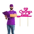topper papierowy 50 rocznica slubu fuksja 15 5 x 17 5 cm