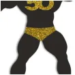 topper papierowy 50 urodziny hot man kulturysta czarny zloty brokat 11 5 x 20 cm