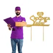 topper papierowy 65 rocznica slubu zloty 15 5 x 17 5 cm