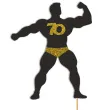 topper papierowy 70 urodziny hot man kulturysta czarny zloty brokat 11 5 x 20 cm
