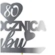topper papierowy 80 rocznica slubu srebrny metalic 15 5 x 17 5 cm