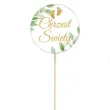 topper papierowy chrzest swety listki i stopki dekolo 20 x 7 cm