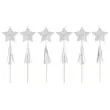 topper papierowy gwiazdki z fredzlami srebrny brokat partypal 11 cm 6 szt
