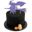 topper papierowy halloween wiedzma fioletowy 19x17 cm