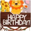 topper papierowy happy birthday safari jix 15 cm