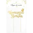 topper papierowy komunia swieta zloty partypal 22 5 cm