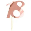 topper papierowy liczba 18 rose gold metalic 18 cm