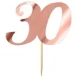 topper papierowy liczba 30 rose gold metalic 18 cm