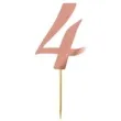 topper papierowy liczba 4 rose gold metalic 18 cm