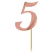 topper papierowy liczba 5 rose gold metalic 18 cm